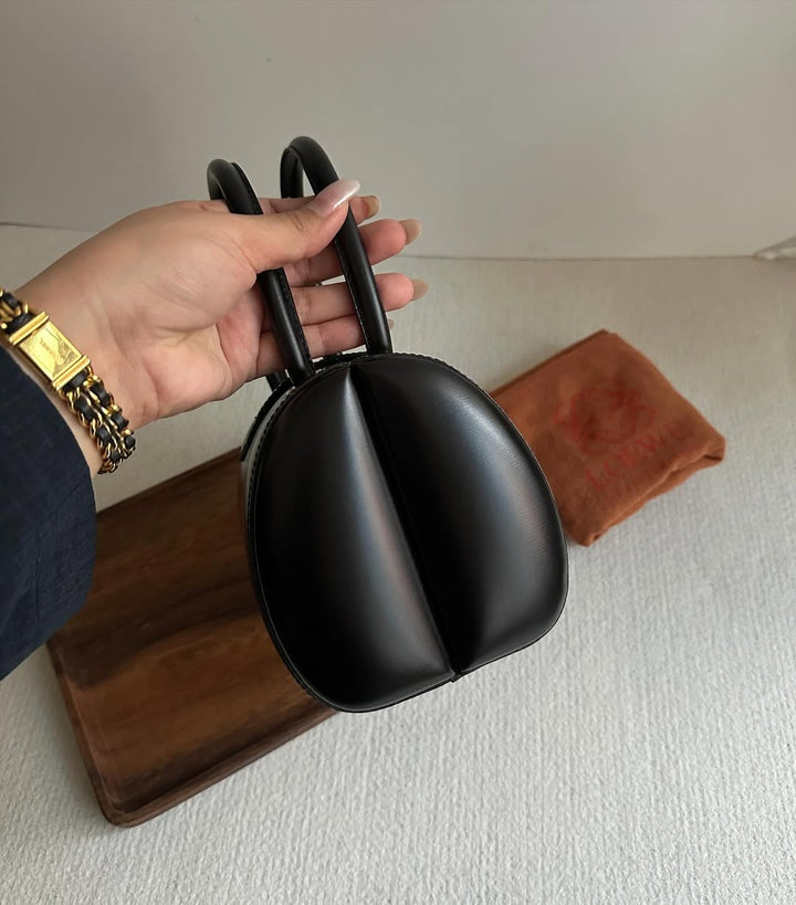 LOEWE Black Rare Egg Cylinder Bag｜Structured Box Calf with Gold Hardware 🖤 Timeless Collector’s Piece