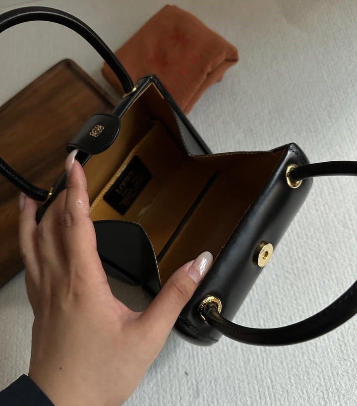 LOEWE Black Rare Egg Cylinder Bag｜Structured Box Calf with Gold Hardware 🖤 Timeless Collector’s Piece