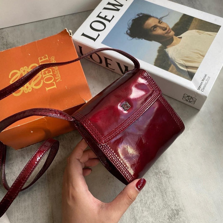 LOEWE Sugar Glazed Leather Mini Crossbody｜Rare Cherry Red 🍒 × Playful Everyday Charm