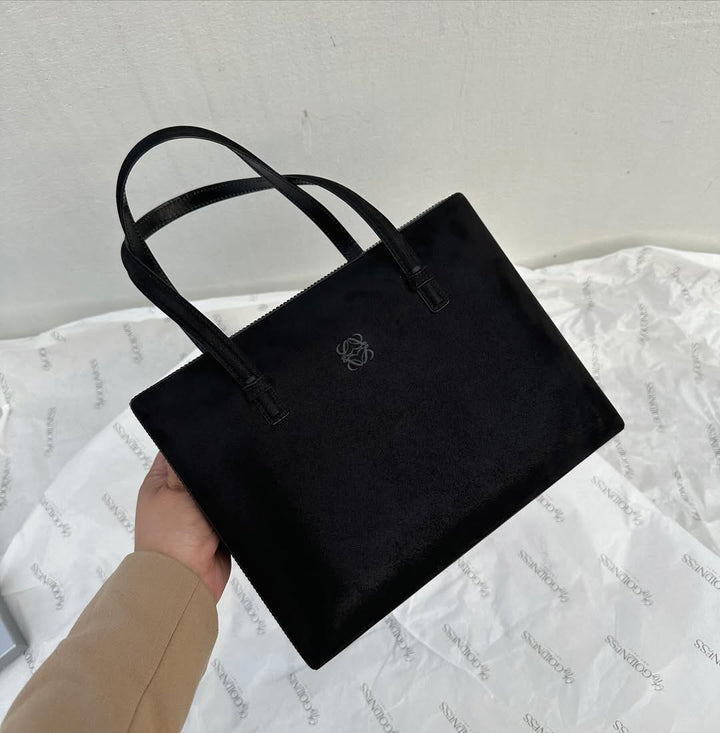 LOEWE Black Suede Museum Tote｜Special Edition Structured Handbag with Dual Top Handles 🖤✨ Collector’s Must-Have