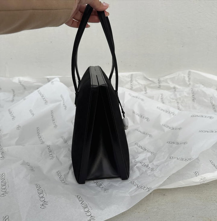 LOEWE Black Suede Museum Tote｜Special Edition Structured Handbag with Dual Top Handles 🖤✨ Collector’s Must-Have