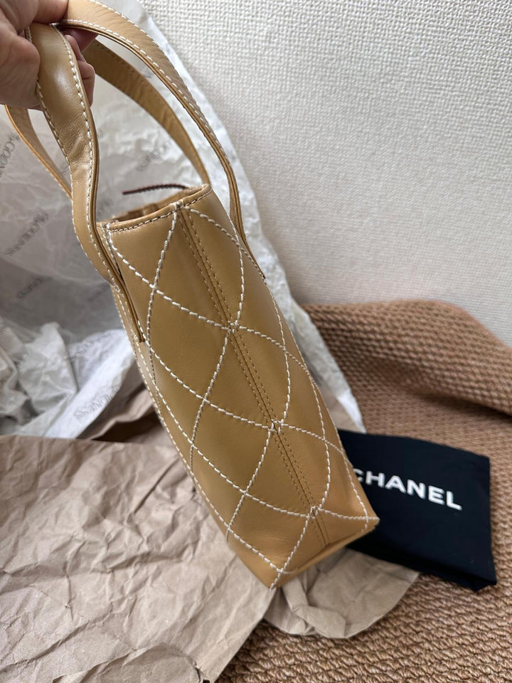 CHANEL Wild Stitch Handbag ✨ Beige Quilted Elegance