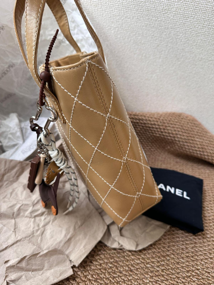 CHANEL Wild Stitch Handbag ✨ Beige Quilted Elegance