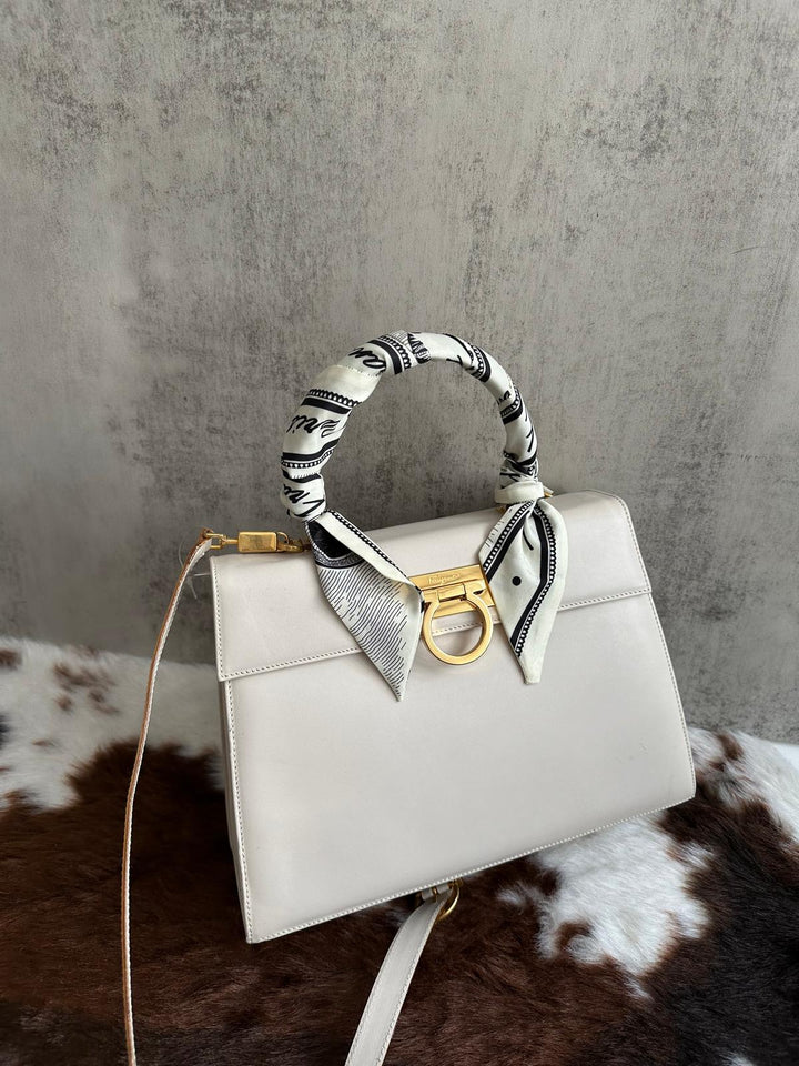 Ferragamo White Kelly 🤍 | Timeless Grace in a Petite Frame