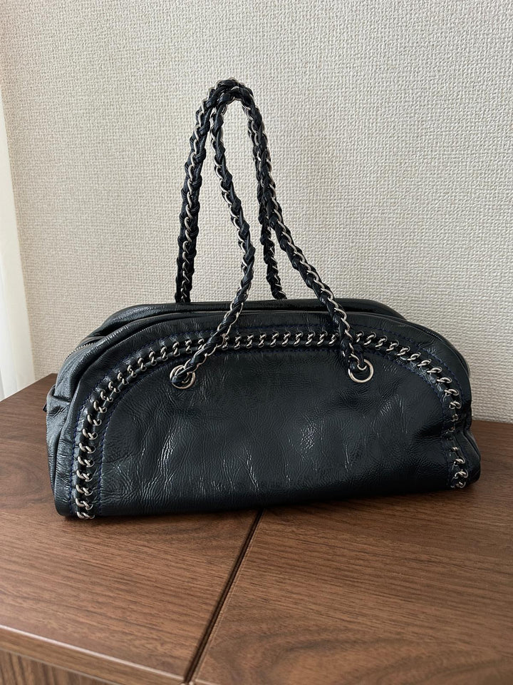 Chanel Edge-Stitched Bowling Bag 🖤 | Iconic Shape, Effortless Cool