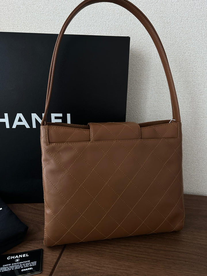 Chanel Caramel Turn Lock Shoulder Bag 🍫 | Classic Sweetness with Timeless Glamour