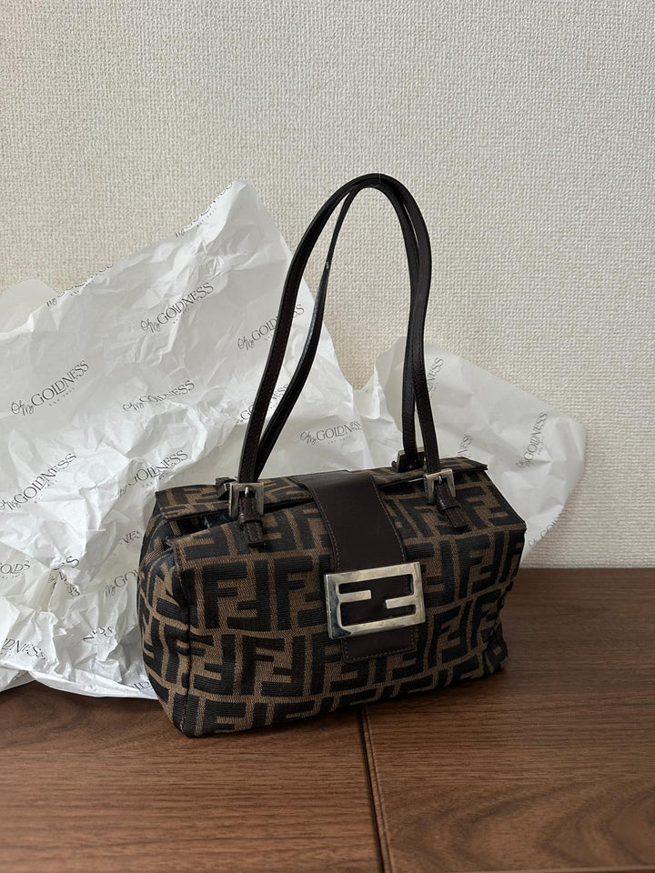Fendi Zucca Canvas Underarm Box Bag 🤎 | Soft-Structured Vintage Charm
