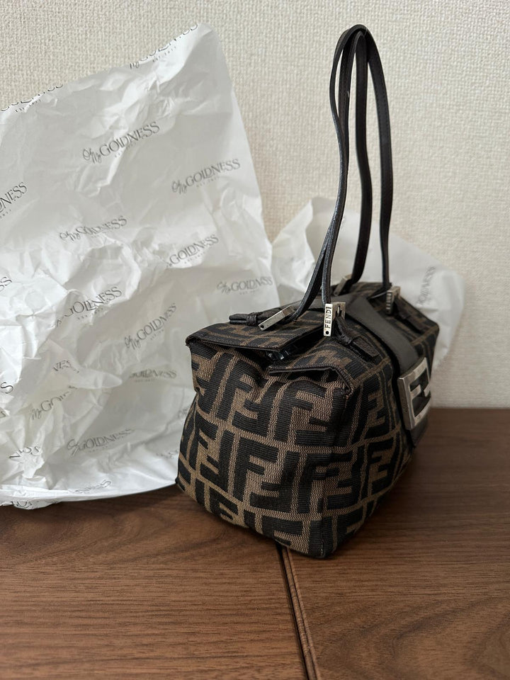 Fendi Zucca Canvas Underarm Box Bag 🤎 | Soft-Structured Vintage Charm