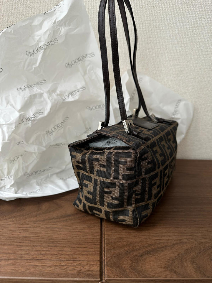Fendi Zucca Canvas Underarm Box Bag 🤎 | Soft-Structured Vintage Charm