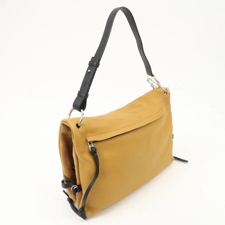 LOEWE Leather Suede Tent Bag Shoulder Bag Brown Silver HDW Used