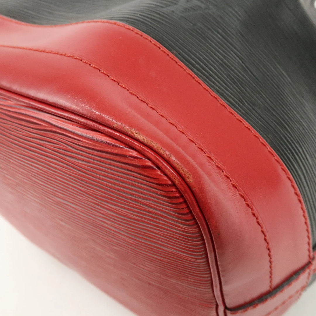 Louis Vuitton Epi Noe Shoulder Bag Noir Castilian Red M44017