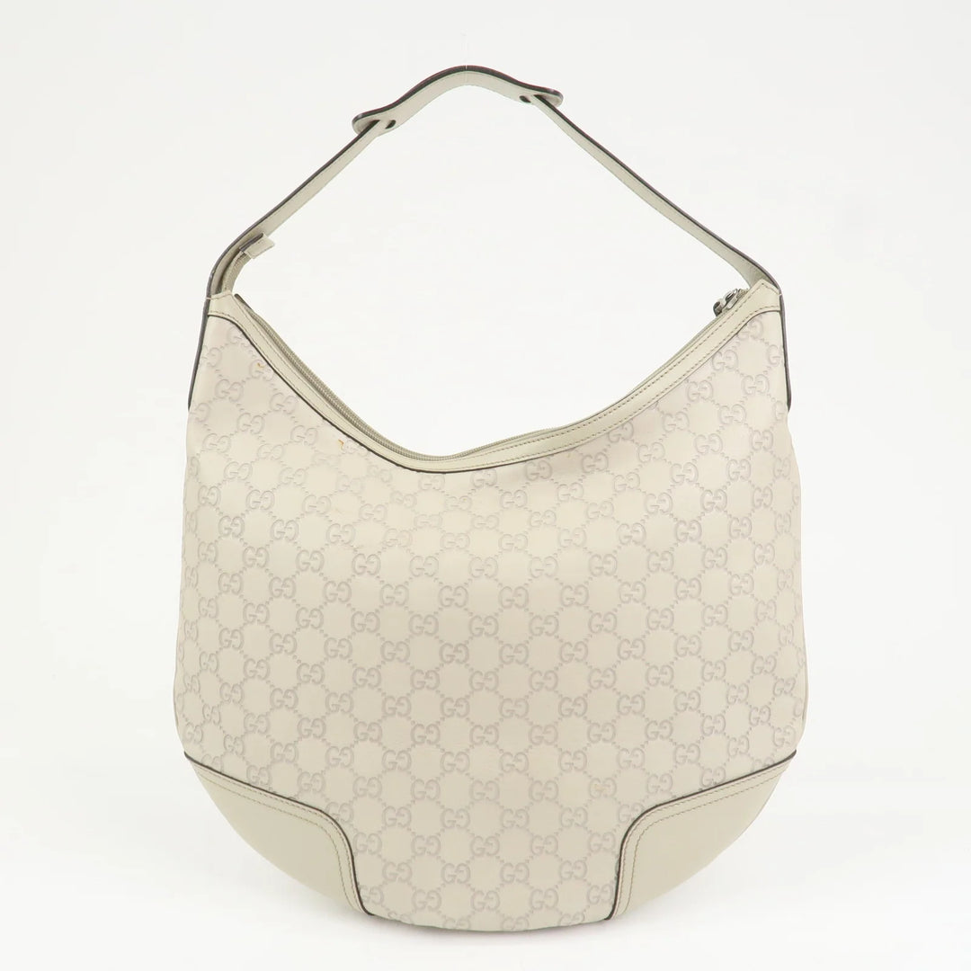 GUCCI Sherry Guccissima Leather Shoulder Bag Ivory 293596