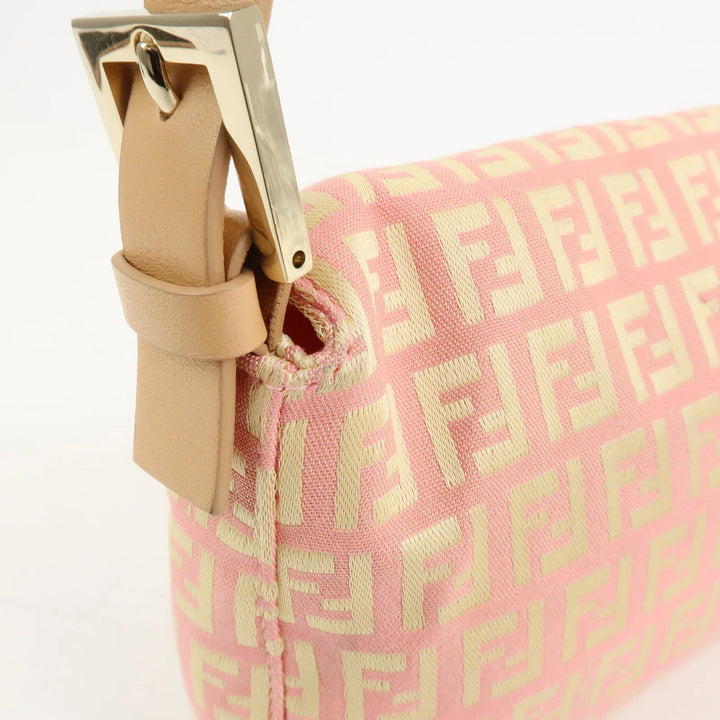 FENDI Mamma Baguette Zucchino Canva Leather Shoulder Bag 8BR000