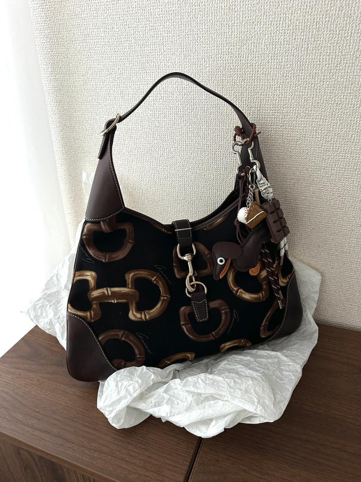 Gucci Rare Horsebit Pattern Jackie Hobo 🖤✨ Unique & Stylish