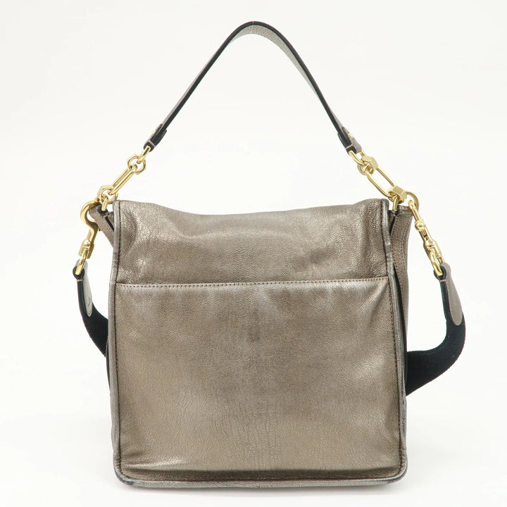 LOEWE Anagram Maia Logo Leather 2Way Bag Shoulder Bag Hand Bag Gold