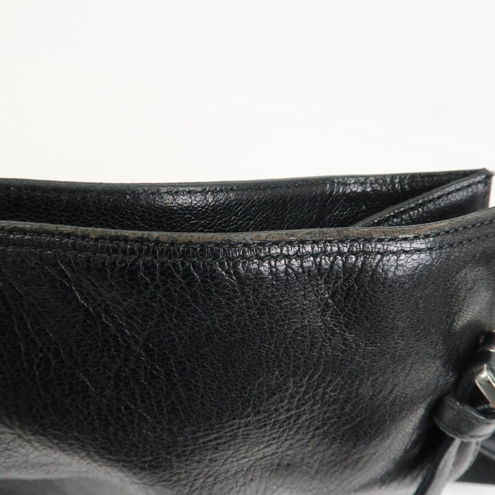 LOEWE Anagram Studs Logo Leather Shoulder Bag Crossbody Bag Black