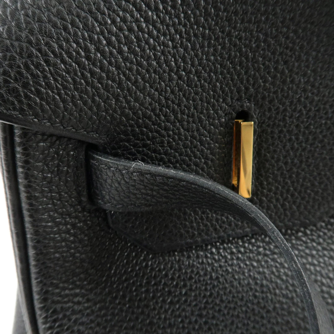 Hermes Togo Birkin 35 H Stamped Hand Bag Black Gold HDW Used