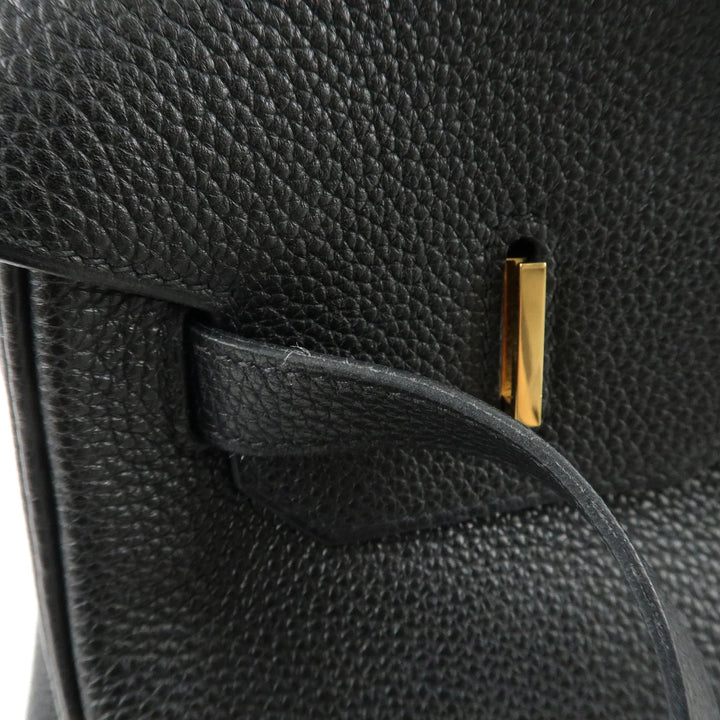 Hermes Togo Birkin 35 H Stamped Hand Bag Black Gold HDW Used