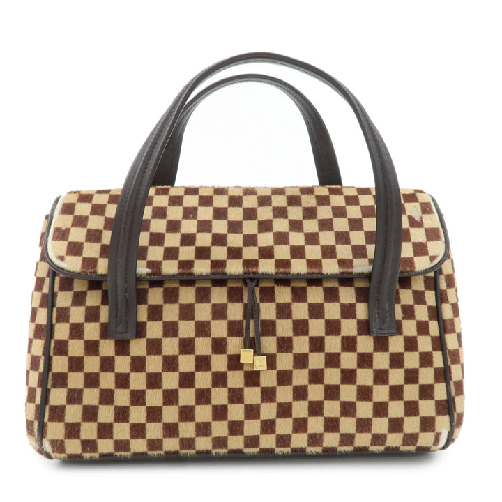 Louis Vuitton Damier Sauvage Lion Hand Bag Beige Brown M92131 Used