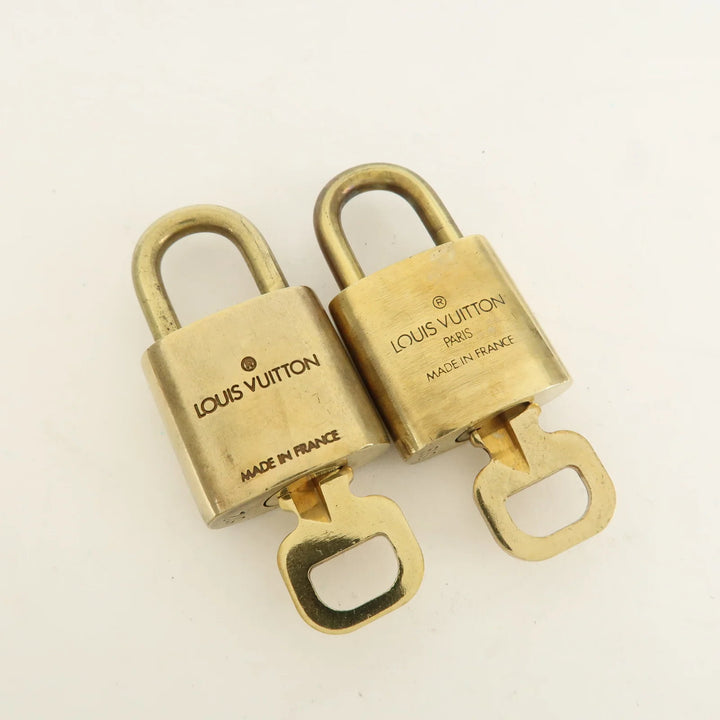Louis Vuitton Set of 10 Lock & Key Cadena Key Lock Metal Gold Used