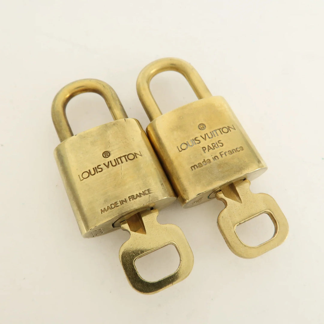 Louis Vuitton Set of 10 Lock & Key Cadena Key Lock Metal Gold Used