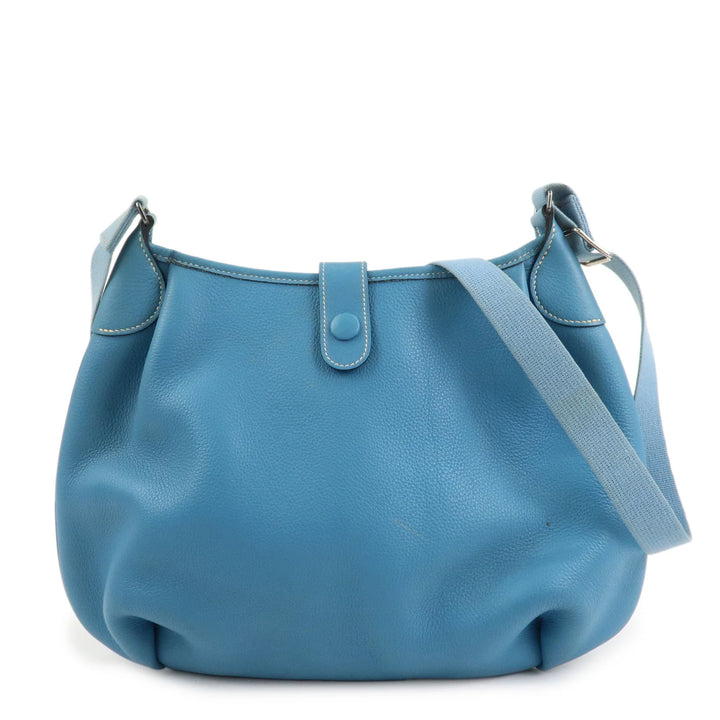 Hermes Leather Rodeo Du Shoulder Bag H Logo Light Blue