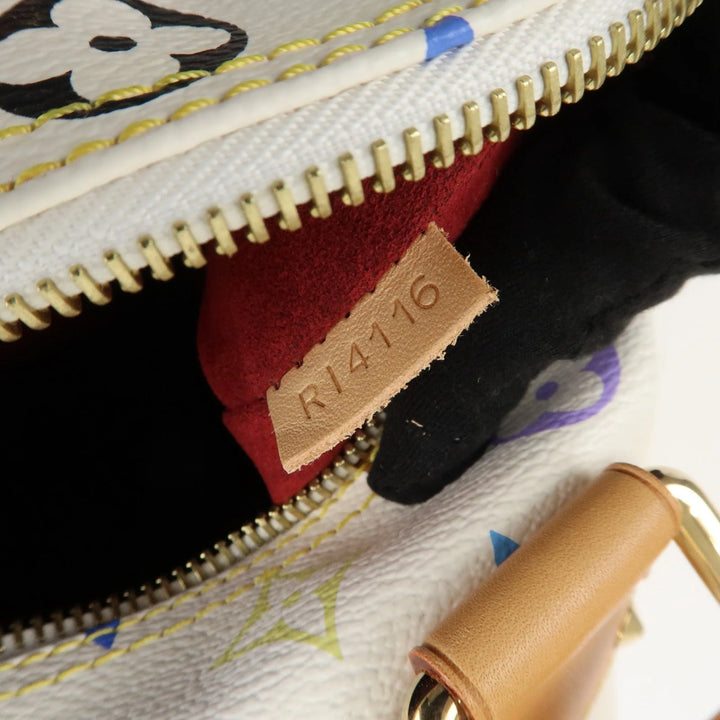 Louis Vuitton Monogram Multicolor Speedy 30 Hand Bag Blanc M92643 Used