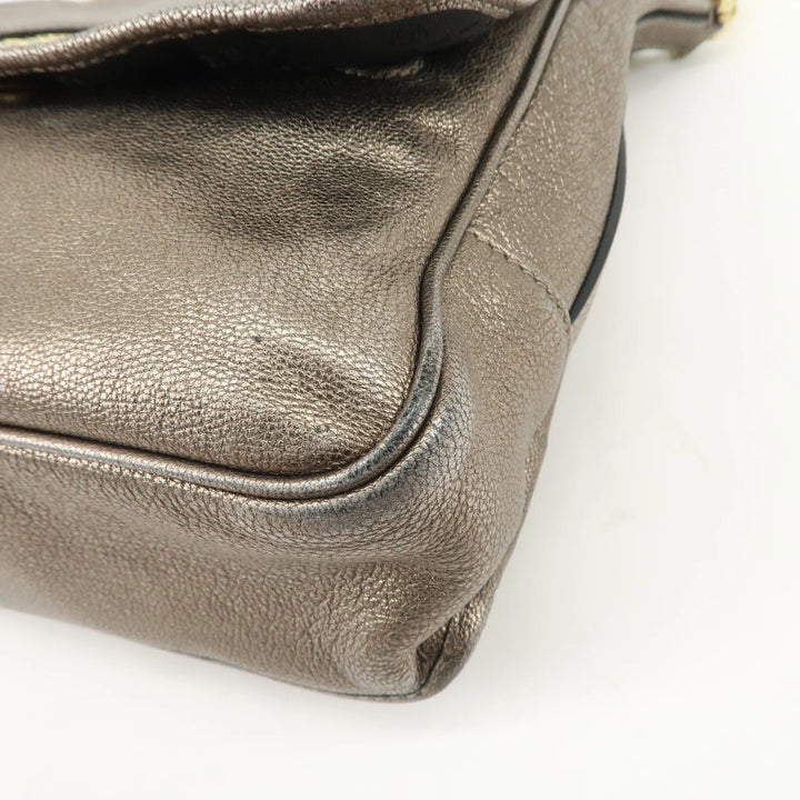 LOEWE Anagram Maia Logo Leather 2Way Bag Shoulder Bag Hand Bag Gold