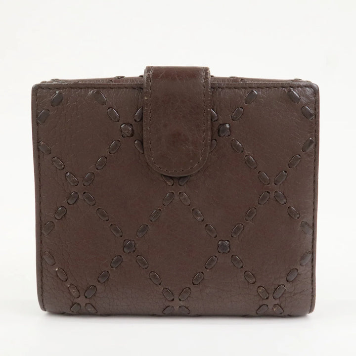 CHANEL COCO Mark Wild Stitch Caviarskin Compact Tri-fold Wallet