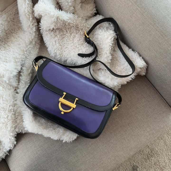 CELINE Purple & Black Bi-Color Horsebit Box Bag｜Rare Crossbody Elegance 💜🦄