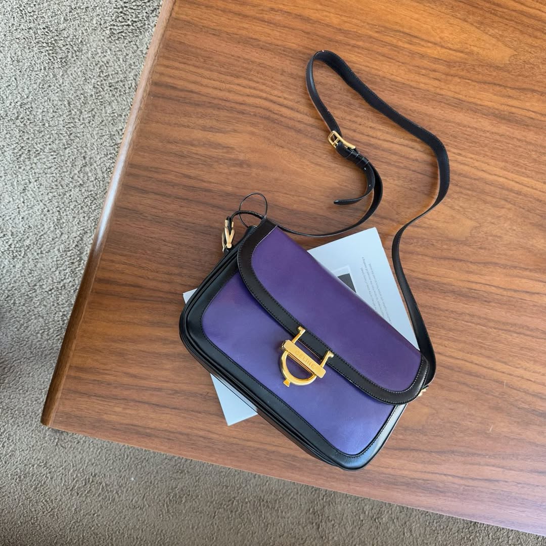 CELINE Purple & Black Bi-Color Horsebit Box Bag｜Rare Crossbody Elegance 💜🦄