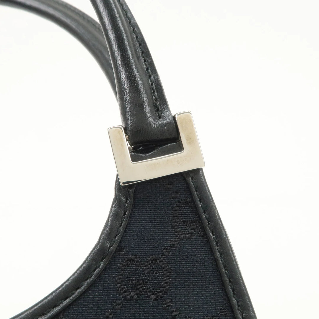 GUCCI Jackie GG Canvas Leather Shoulder Bag Hand Bag Black 002.1068