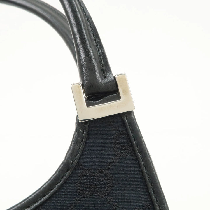 GUCCI Jackie GG Canvas Leather Shoulder Bag Hand Bag Black 002.1068