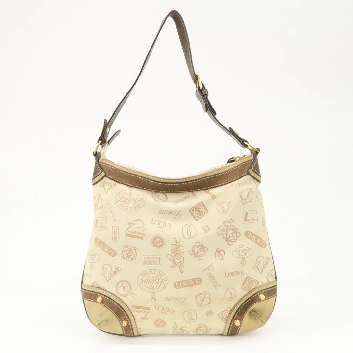 LOEWE Anagram Canvas Suede Leather Shoulder Bag 160th Anniverssary