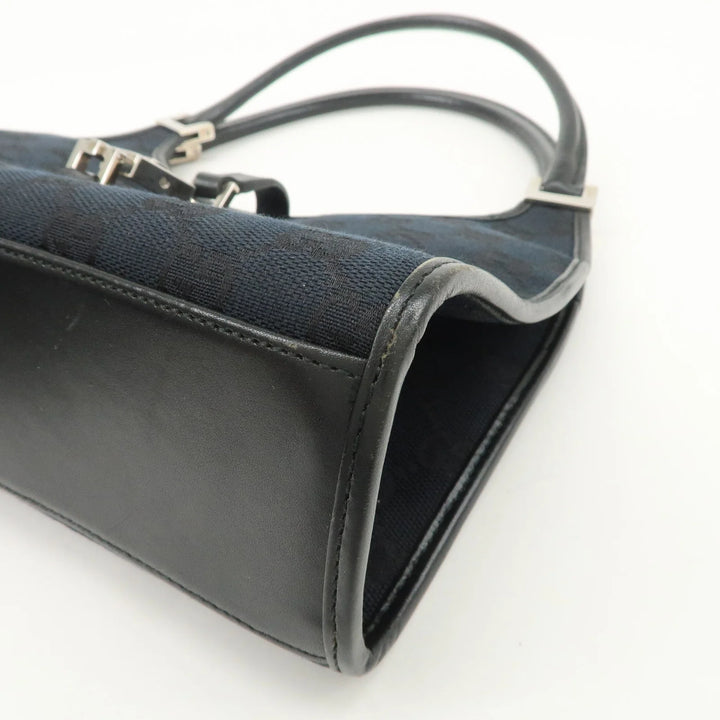 GUCCI Jackie GG Canvas Leather Shoulder Bag Hand Bag Black 002.1068