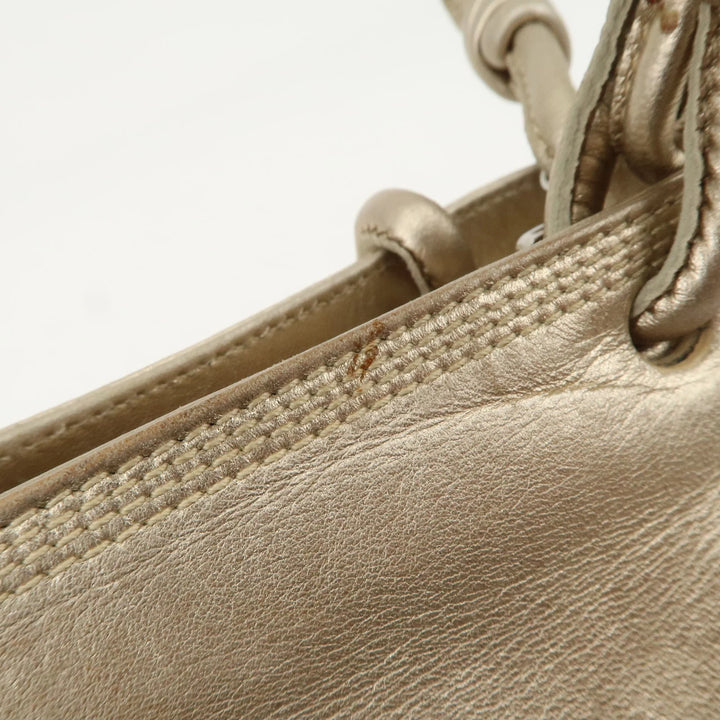 LOEWE Anagram Nappa Leather Hand Bag Shoulder Bag Champagne Gold
