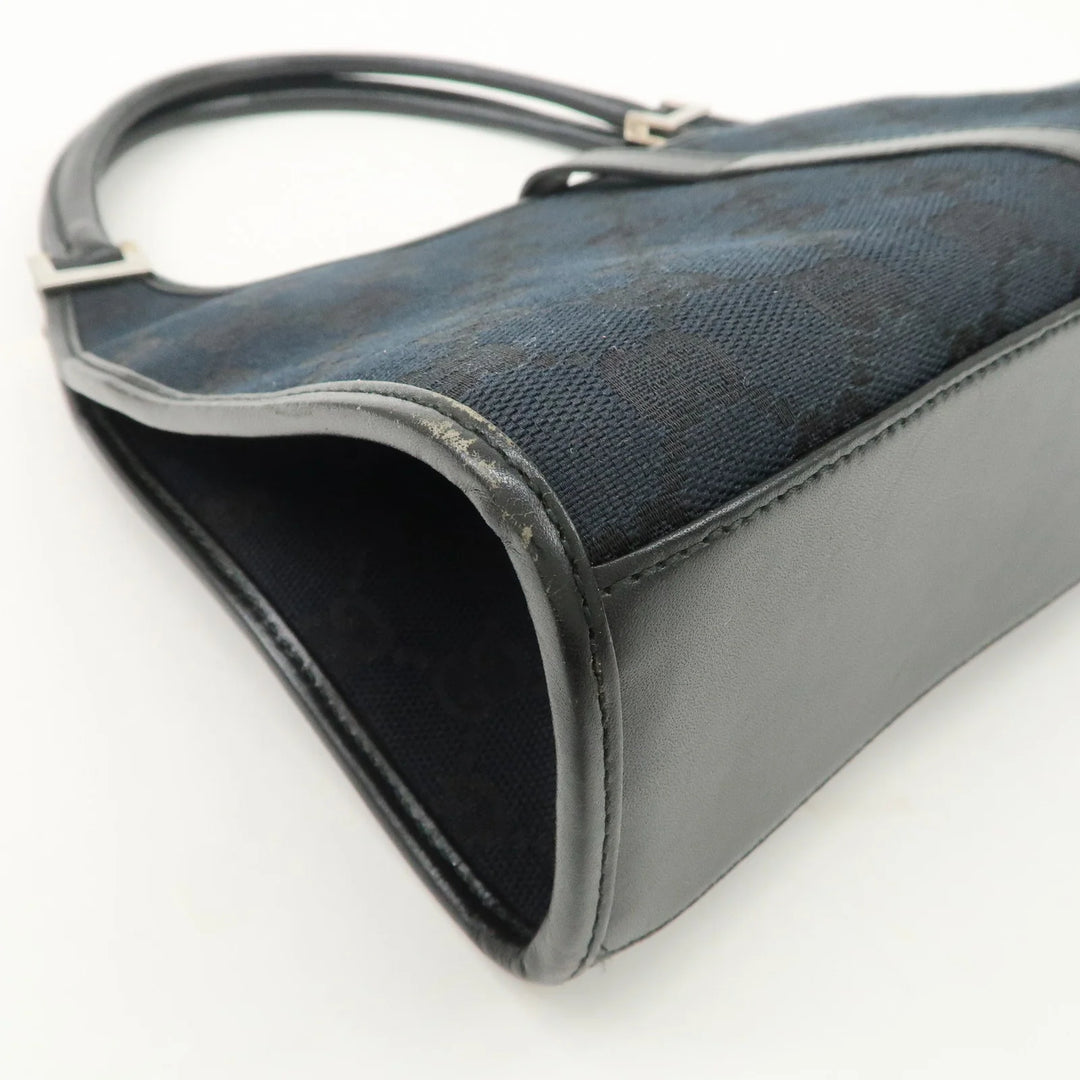 GUCCI Jackie GG Canvas Leather Shoulder Bag Hand Bag Black 002.1068