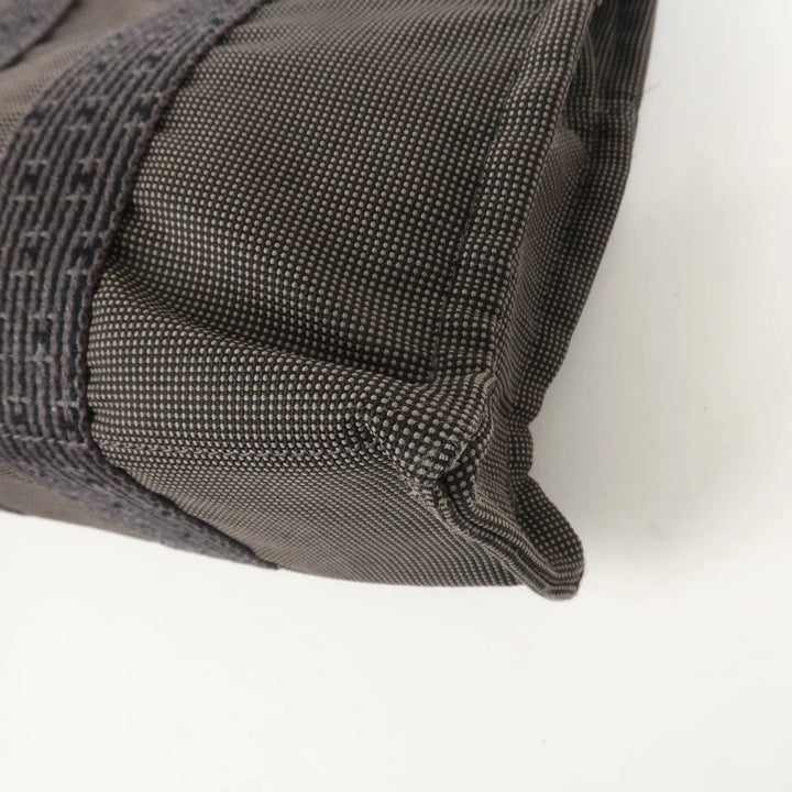 Hermes Herline PM Nylon Canvas Tote Bag Hand Bag Black