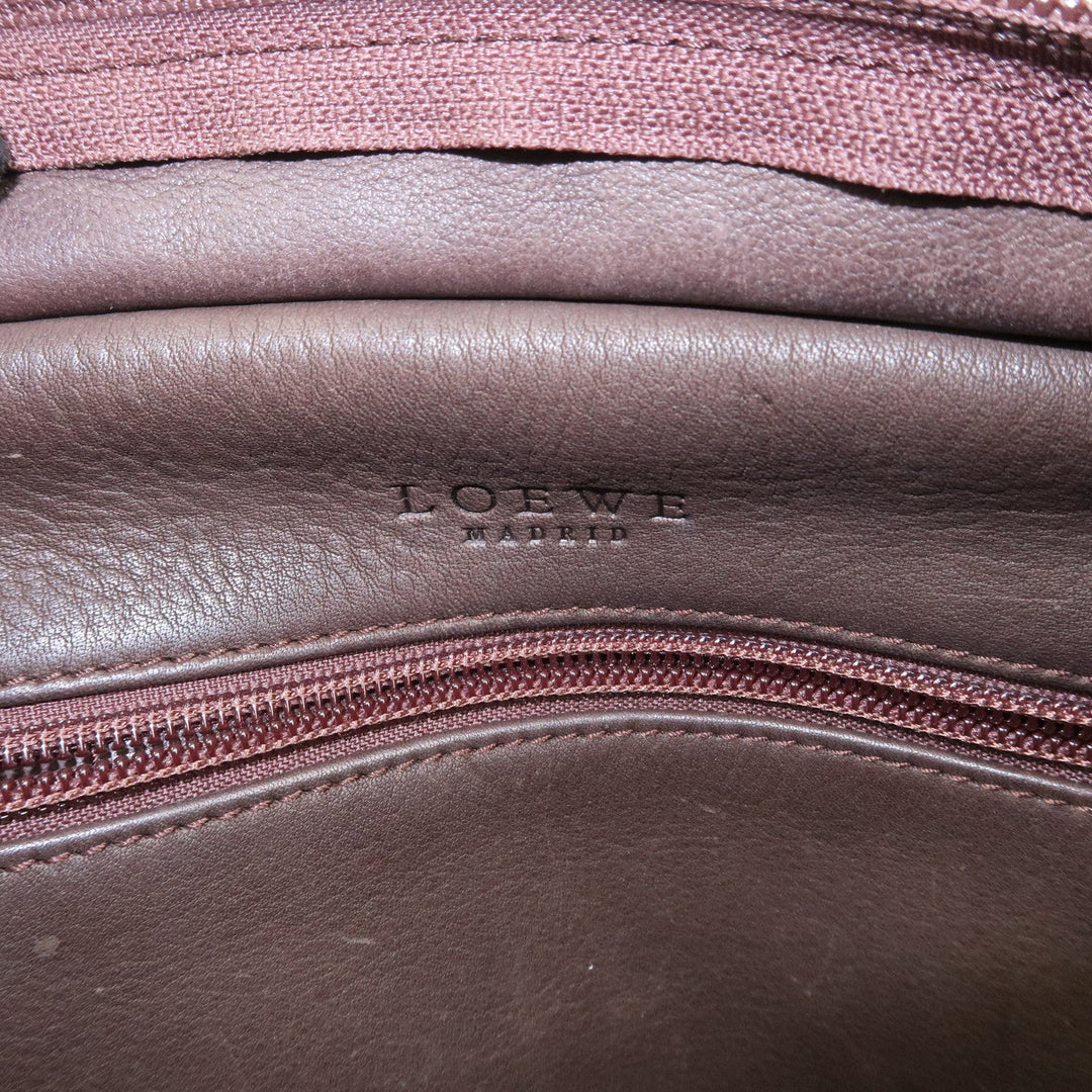 LOEWE Anagram Suede Leather Amazona 28 Hand Bag Brown