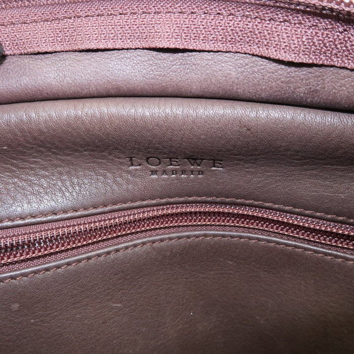 LOEWE Anagram Suede Leather Amazona 28 Hand Bag Brown