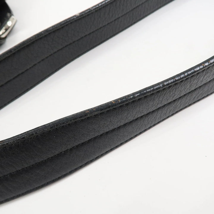 LOEWE Anagram Studs Logo Leather Shoulder Bag Crossbody Bag Black