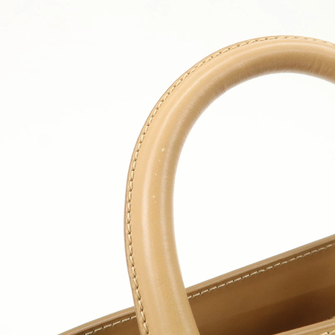 Christian Dior Trotter Jacquard Leather Hand Bag Brown Gold HDW