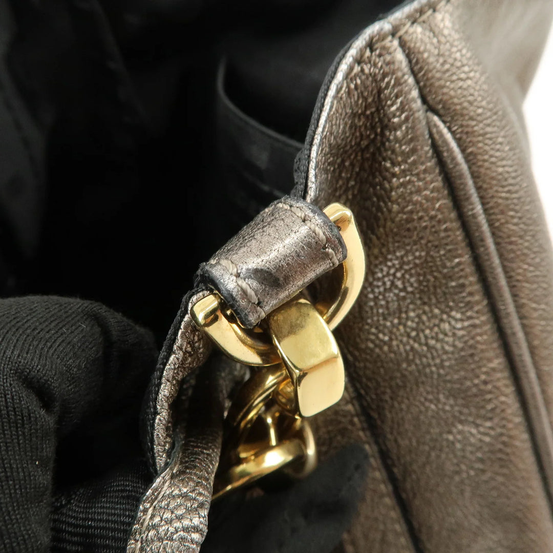 LOEWE Anagram Maia Logo Leather 2Way Bag Shoulder Bag Hand Bag Gold