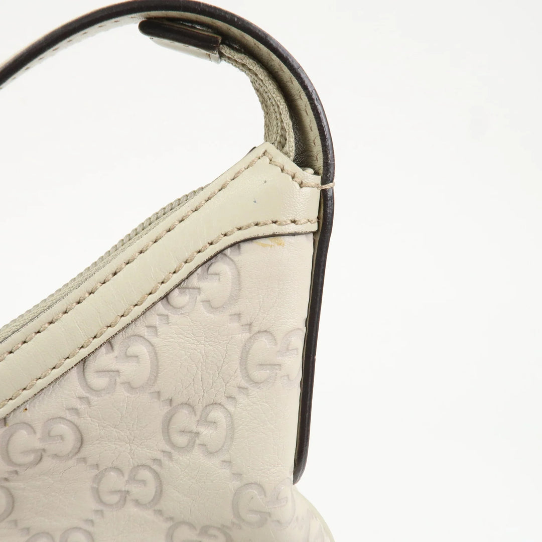 GUCCI Sherry Guccissima Leather Shoulder Bag Ivory 293596
