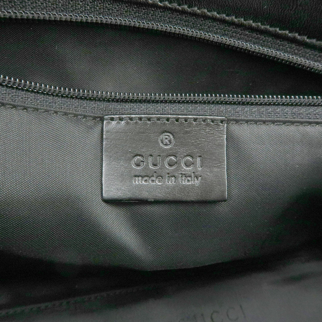 GUCCI Jackie GG Canvas Leather Shoulder Bag Hand Bag Black 002.1068