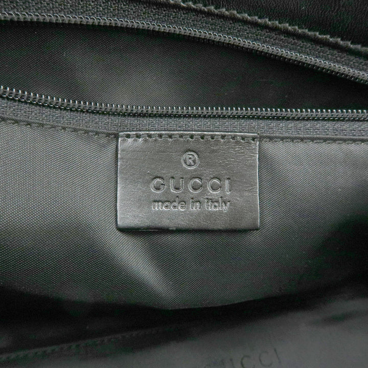 GUCCI Jackie GG Canvas Leather Shoulder Bag Hand Bag Black 002.1068