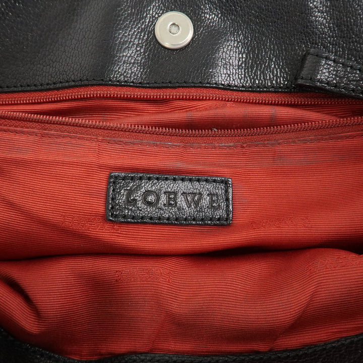 LOEWE Anagram Studs Logo Leather Shoulder Bag Crossbody Bag Black