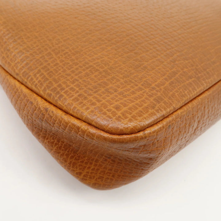 LOEWE Leather Shoulder Bag Brown Silver Hardware