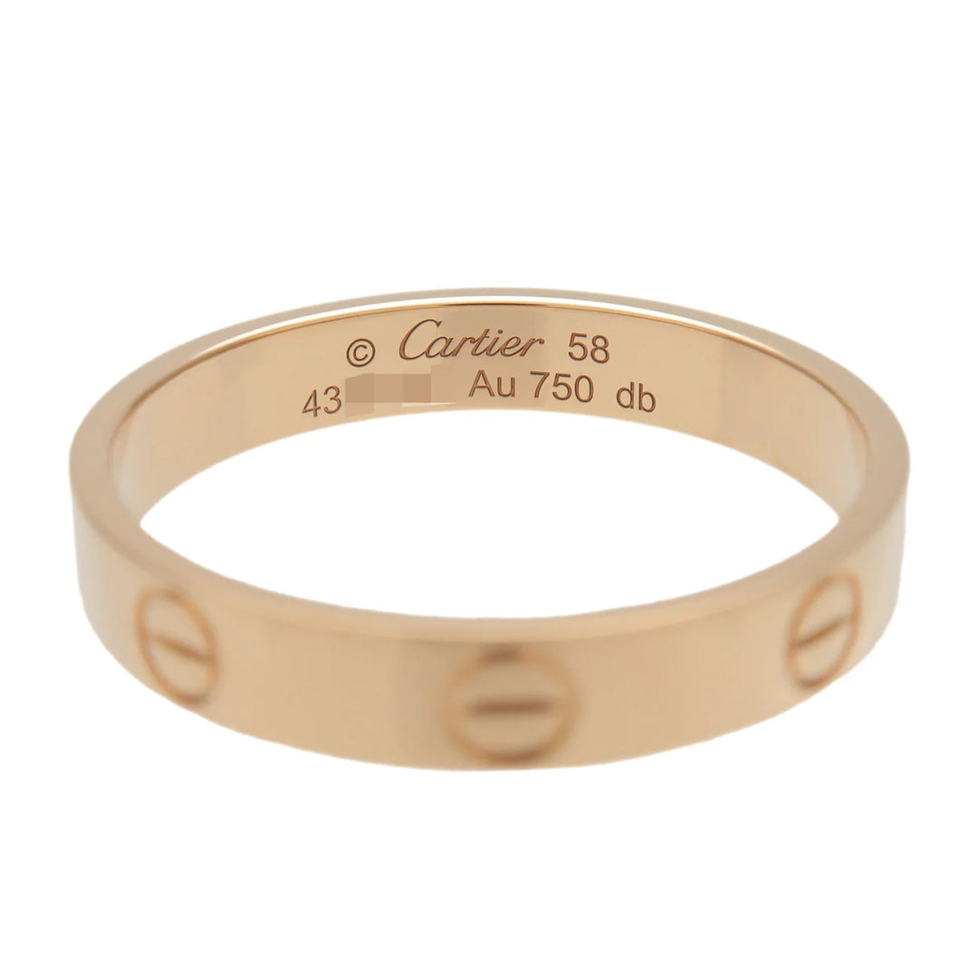 Cartier Mini Love Ring #58 K18YG 750YG Yellow Gold US8.5 EU58