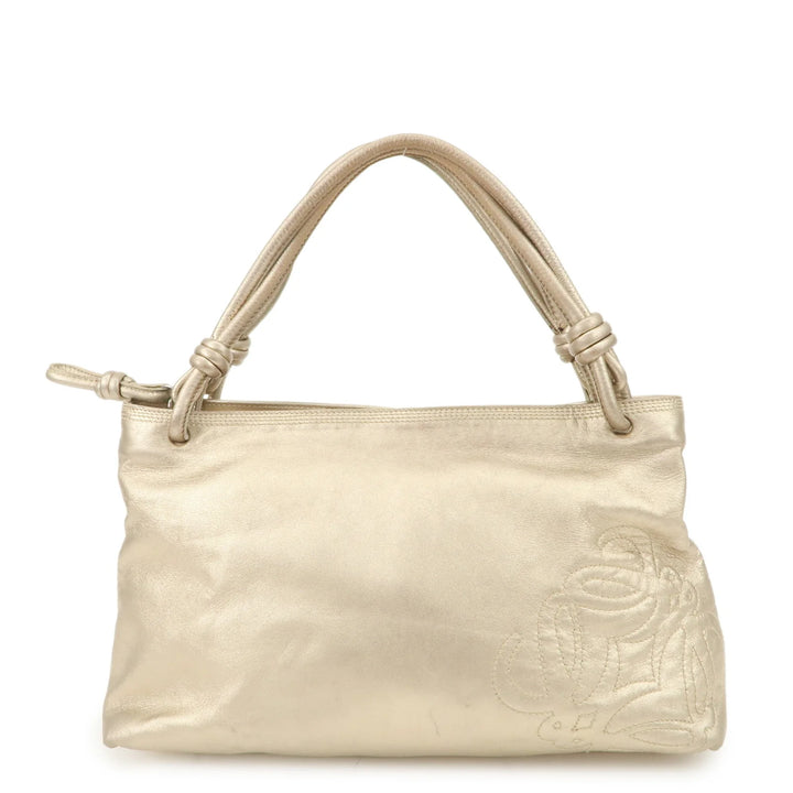 LOEWE Anagram Nappa Leather Hand Bag Shoulder Bag Champagne Gold